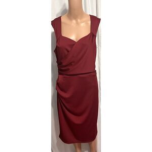 NEW WITH TAGS Belle Pogue Burgundy Knee Length‎ Sleeveless Dress SIZE LARGE